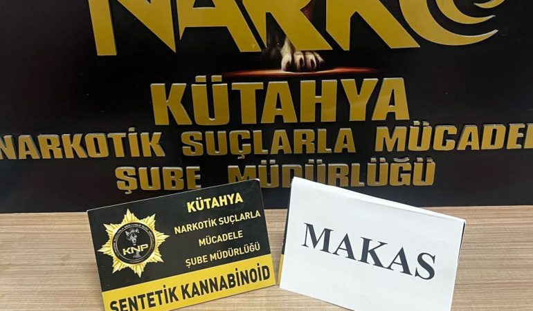 Kütahya’da uyuşturucu taciri 1 şüpheli tutuklandı
